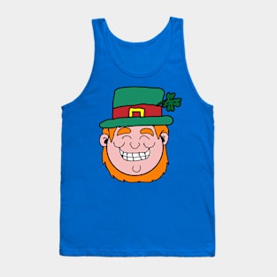 Grinning Leprechaun Head Tank Top